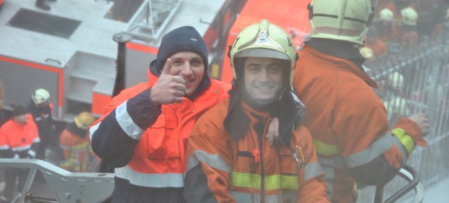 Visite de la caserne Siamu de l'Héliport avec Joëlle Milquet