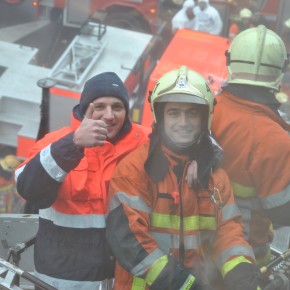 Visite de la caserne Siamu de l'Héliport avec Joëlle Milquet